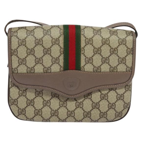 GUCCI GG Supreme Web Sherry Line Bag PVC Beige Gold 001 113 6862 Auth ep8510 - Picture 13 of 16